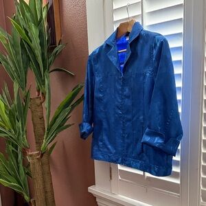 Elegant Blue Utility Jacket for Women